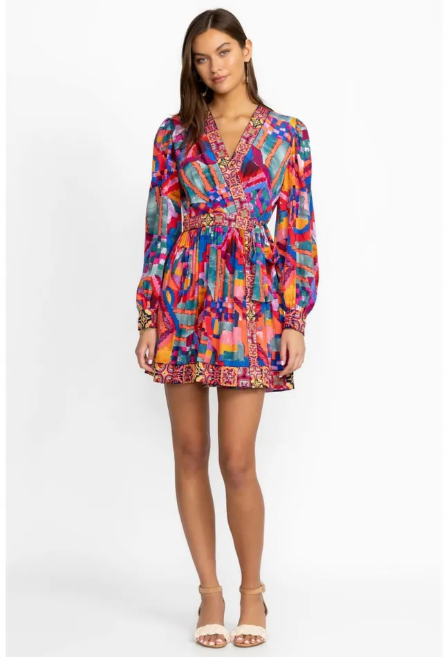 Women Johnny Was Dresses Summer Daydream Silk Mini Dress Summer Daydream