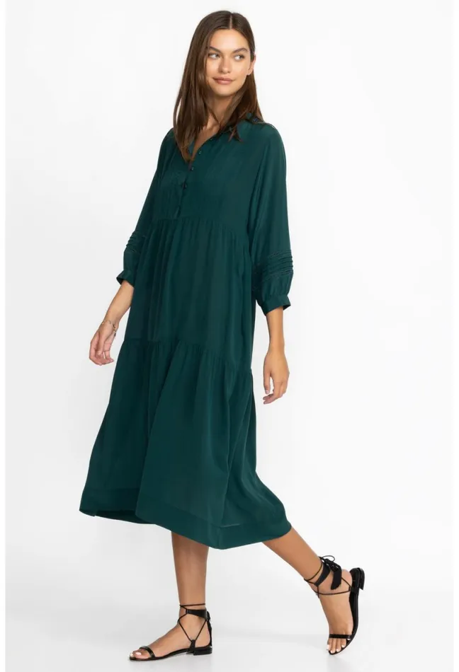 Women Johnny Was Dresses Tiered Henley Dress Ponderosa Pine