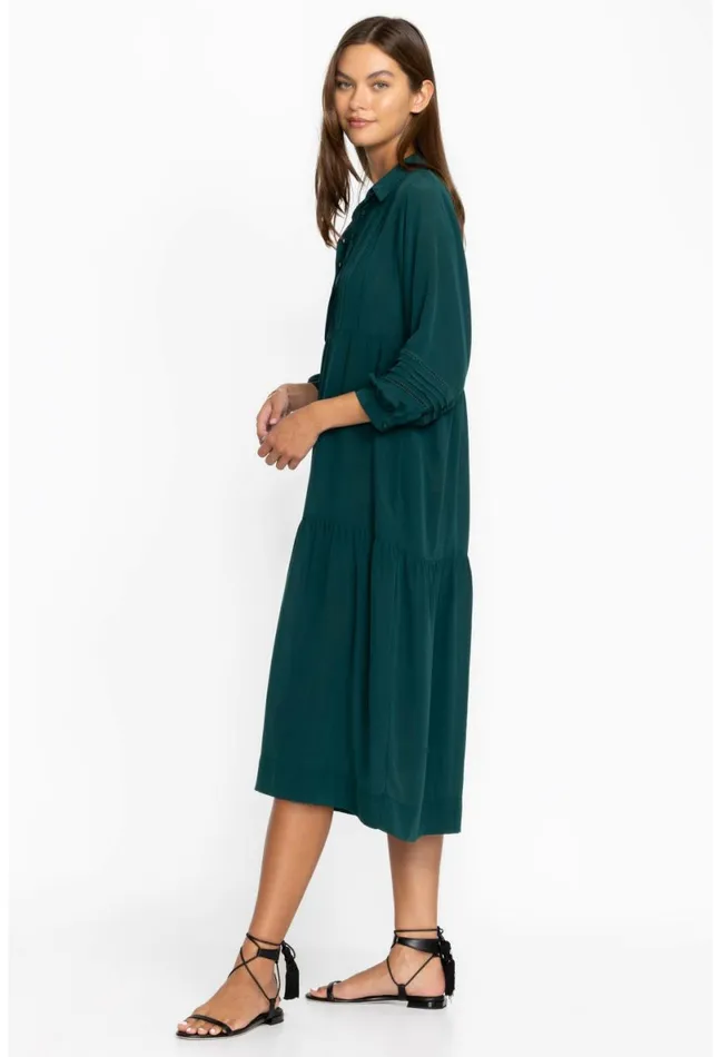 Women Johnny Was Dresses Tiered Henley Dress Ponderosa Pine