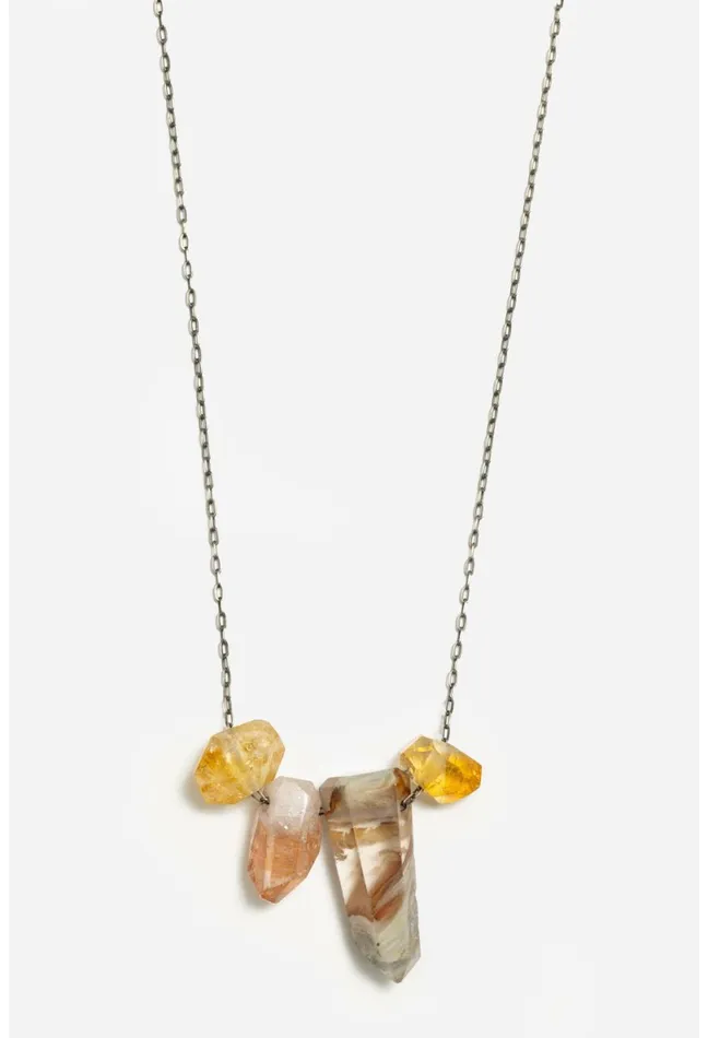 Women Johnny Was Jewelry Joseph Brooks Quartz And Citrine Necklace Multi