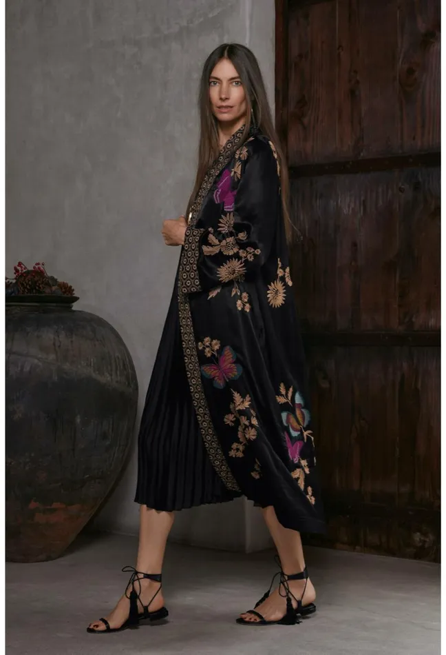Women Johnny Was Kimonos Nova Kimono Coat Black