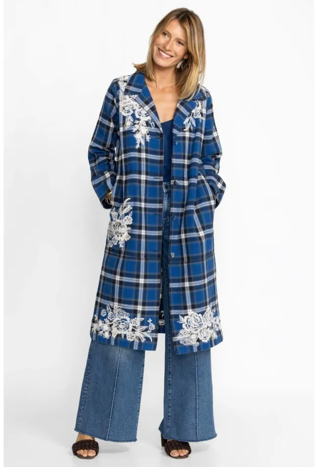 Women Johnny Was Outerwear Alicent Duster Coat Plaid