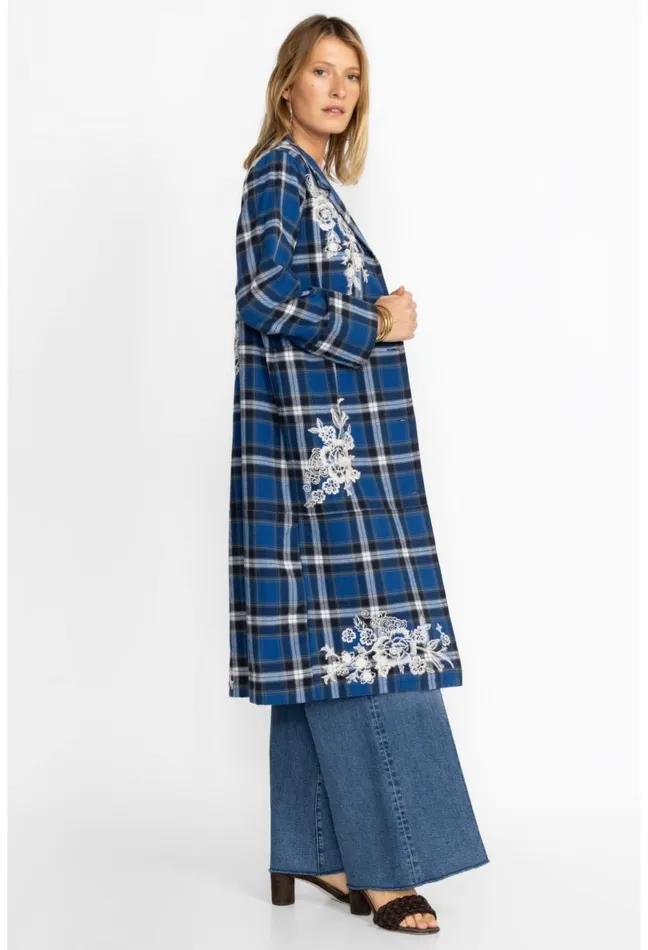 Women Johnny Was Outerwear Alicent Duster Coat Plaid