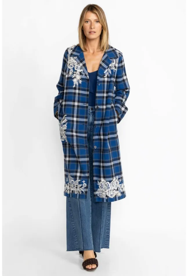 Women Johnny Was Outerwear Alicent Duster Coat Plaid