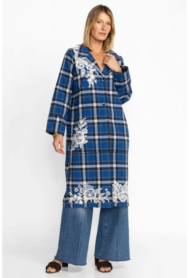 Women Johnny Was Outerwear Alicent Duster Coat Plaid