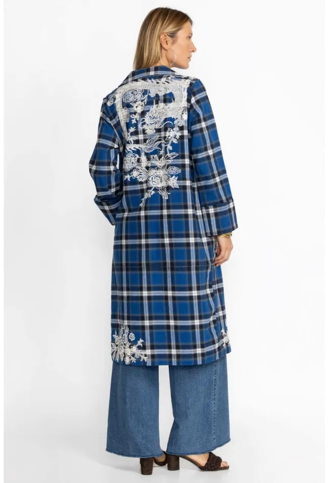 Women Johnny Was Outerwear Alicent Duster Coat Plaid