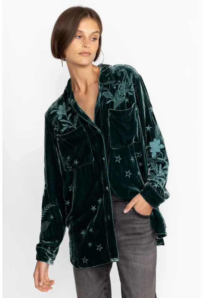 Women Johnny Was Outerwear Frankie Velvet Chore Jacket Ponderosa Pine