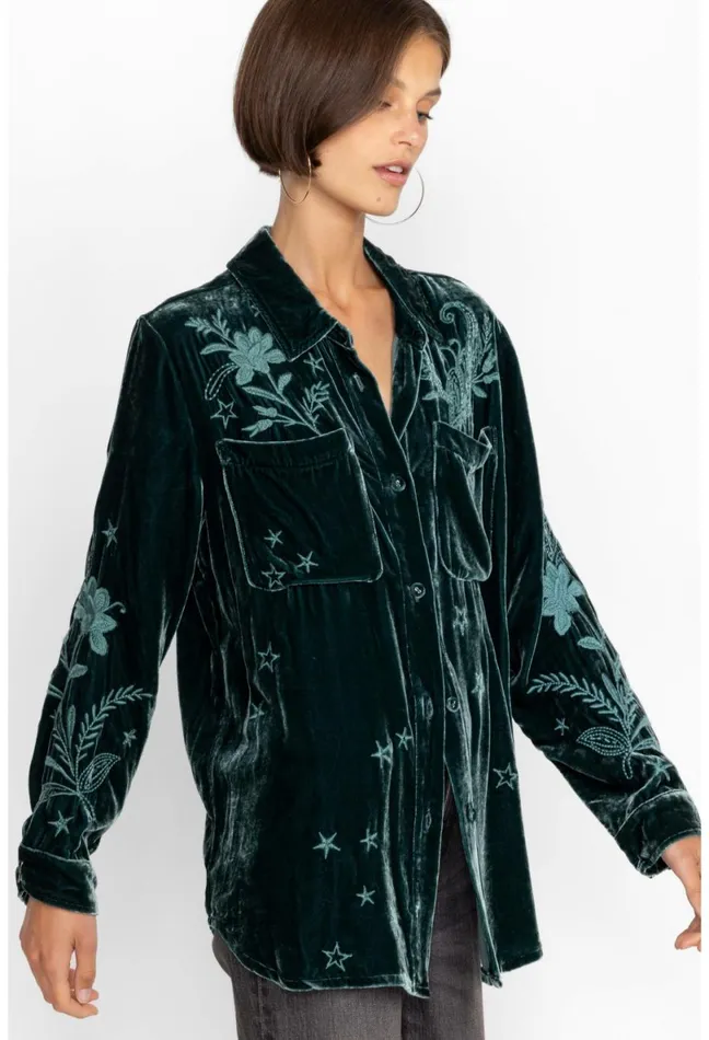 Women Johnny Was Outerwear Frankie Velvet Chore Jacket Ponderosa Pine