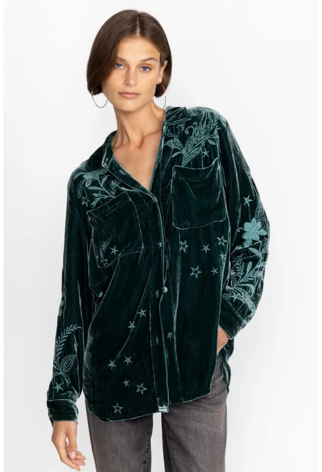 Women Johnny Was Outerwear Frankie Velvet Chore Jacket Ponderosa Pine