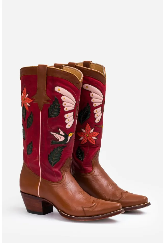 Women Johnny Was Shoes Garden Cowboy Boot Red