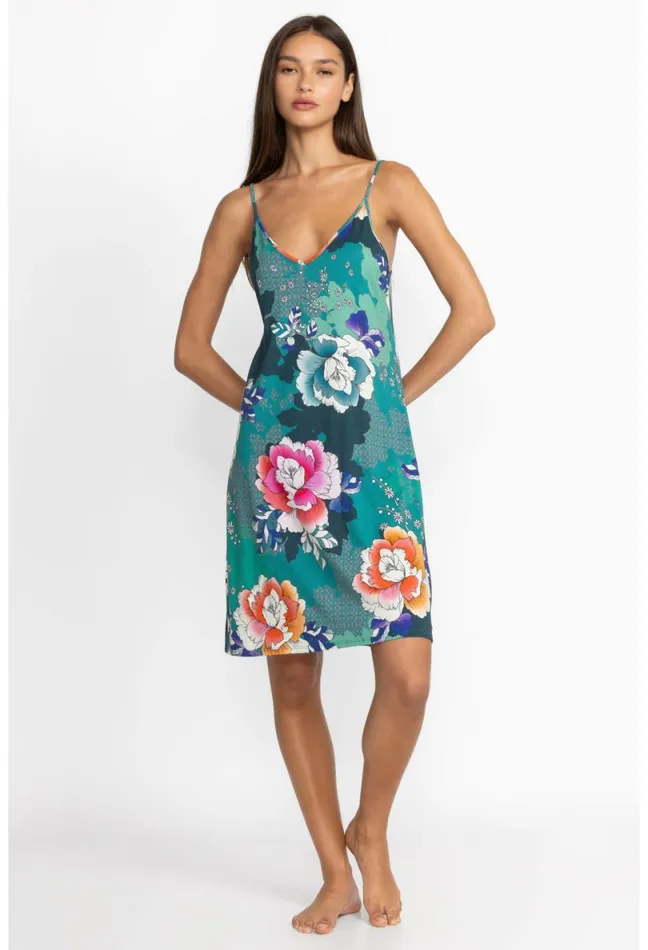 Women Johnny Was Sleepwear The Brigette Cami Sleep Dress Tura Turquoise
