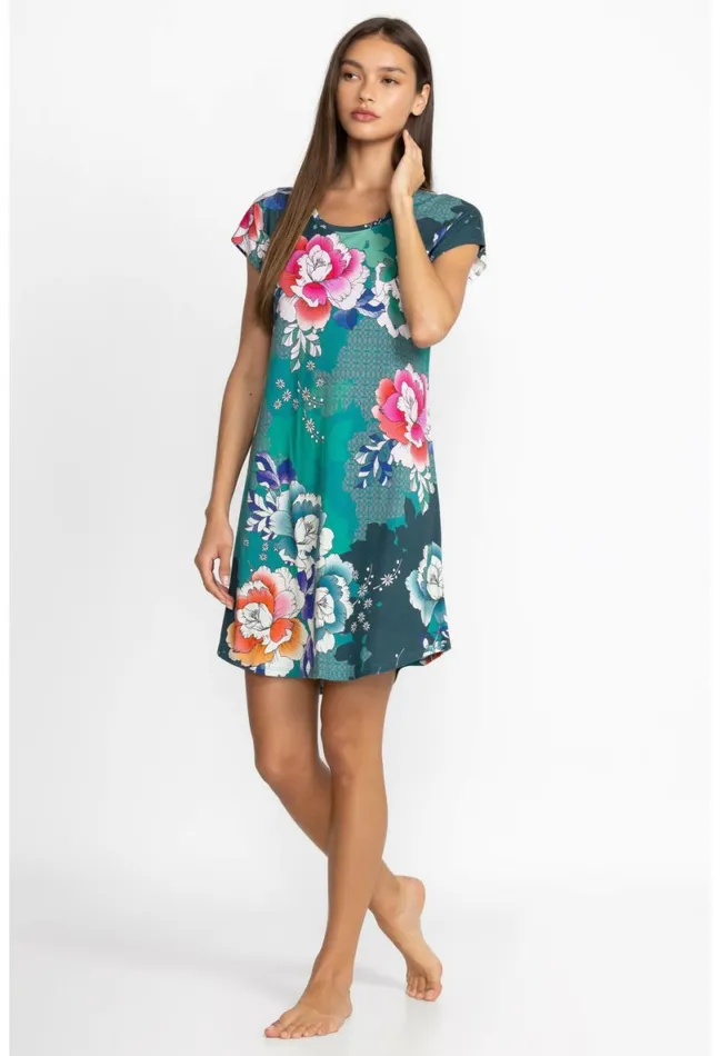 Women Johnny Was Sleepwear The Brigette Cap Sleeve Dress Tura Turquoise