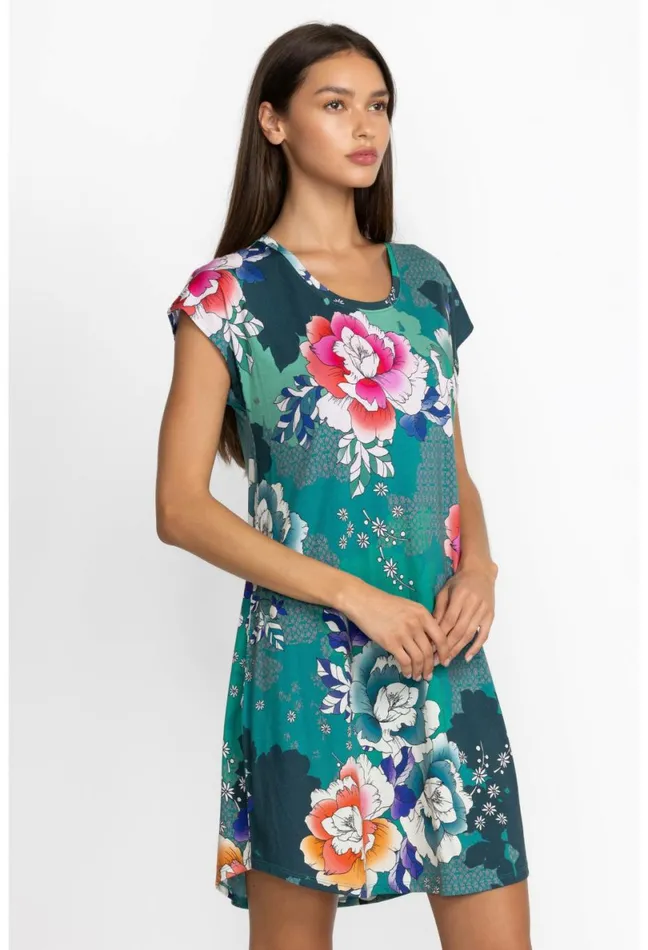 Women Johnny Was Sleepwear The Brigette Cap Sleeve Dress Tura Turquoise
