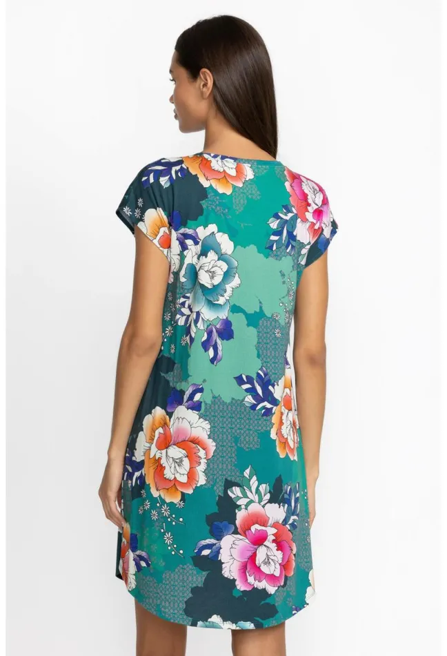 Women Johnny Was Sleepwear The Brigette Cap Sleeve Dress Tura Turquoise