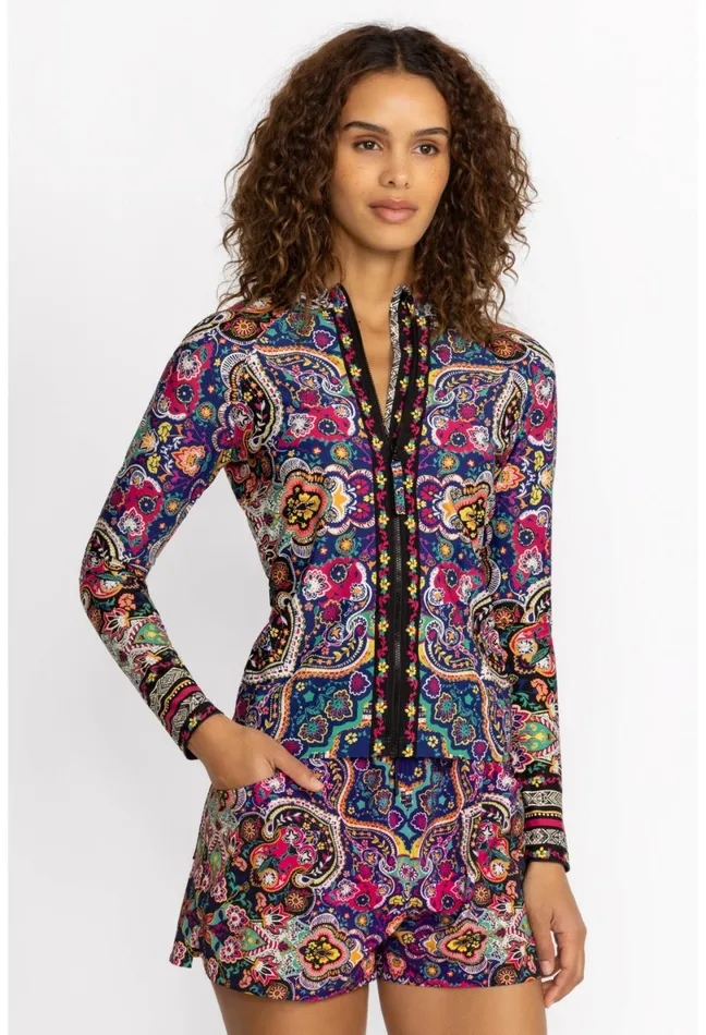 Women Johnny Was Swim and Resort Hannah Surf Shirt Hannah