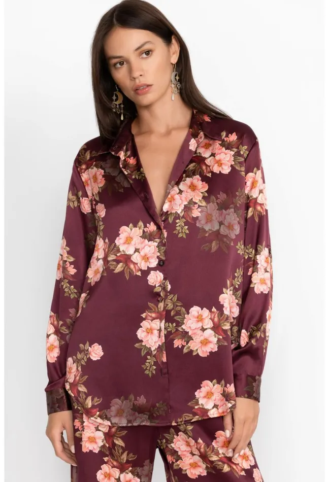 Women Johnny Was Tops Amanza Roll Sleeve Shirt Winonna