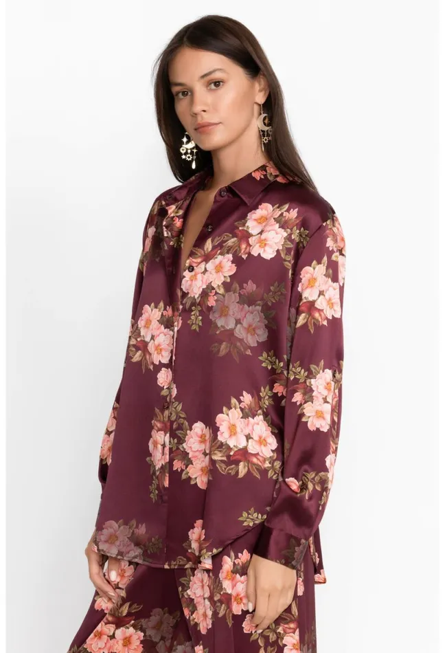 Women Johnny Was Tops Amanza Roll Sleeve Shirt Winonna