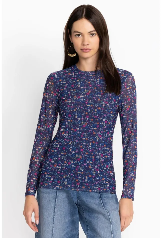 Women Johnny Was Tops Catalina Mesh Tee Multi