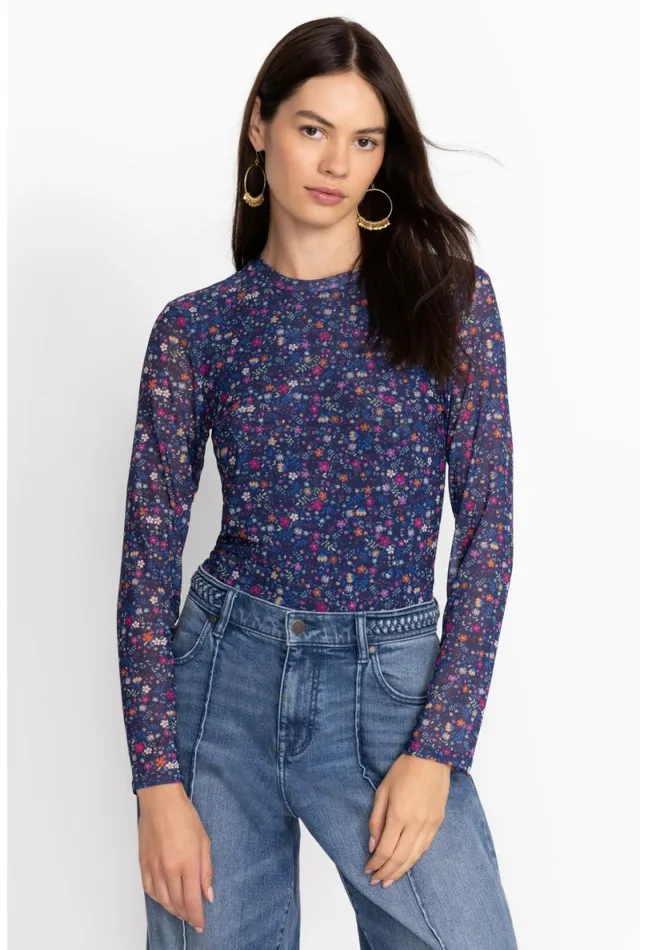 Women Johnny Was Tops Catalina Mesh Tee Multi