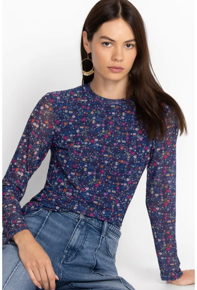 Women Johnny Was Tops Catalina Mesh Tee Multi