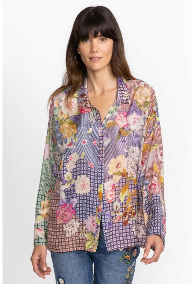 Women Johnny Was Tops Cathron Mingle Blouse Cathron