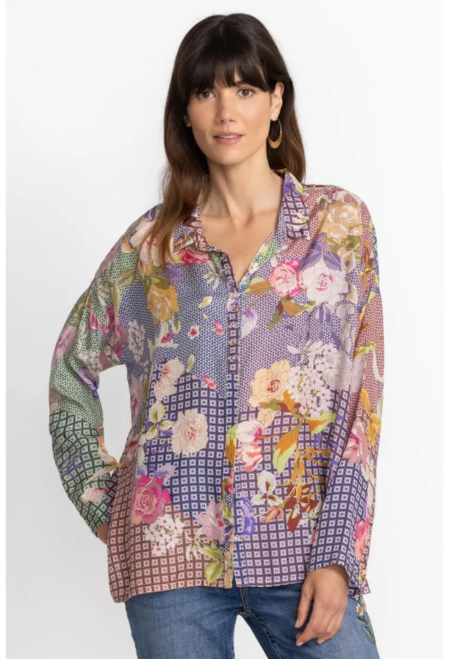 Women Johnny Was Tops Cathron Mingle Blouse Cathron