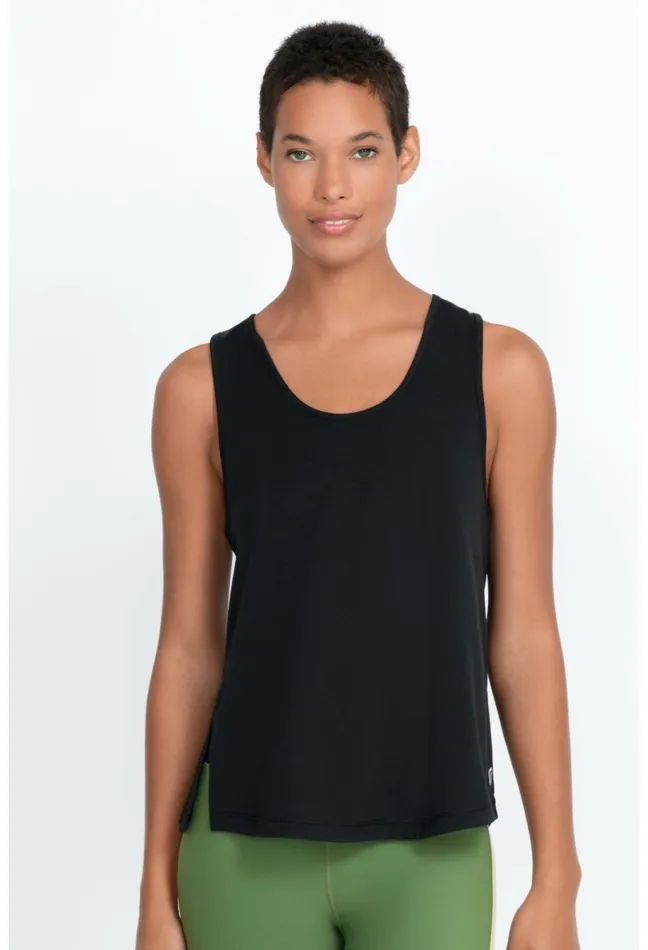 Women Johnny Was Tops Effect Mesh Contrast Tank Jet Black