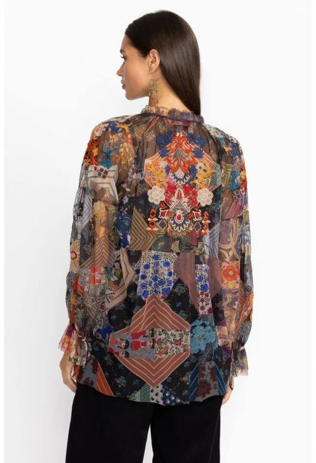 Women Johnny Was Tops Mazzy Poet Blouse Multi