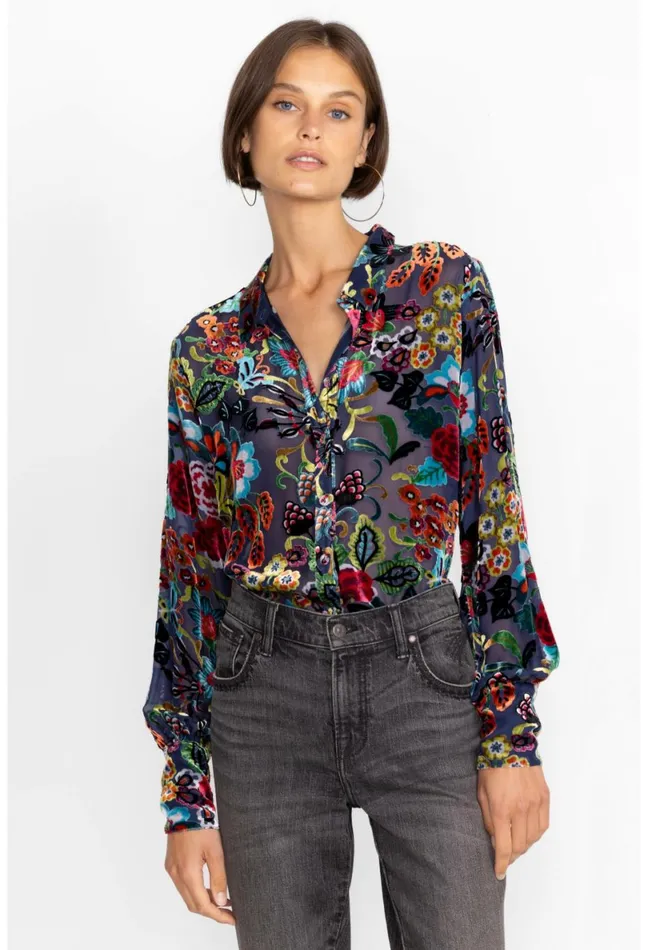 Women Johnny Was Tops Minto Burnout Yrene Blouse Minto