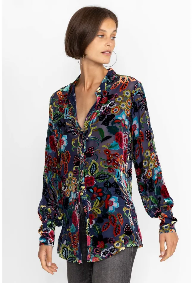 Women Johnny Was Tops Minto Burnout Yrene Blouse Minto