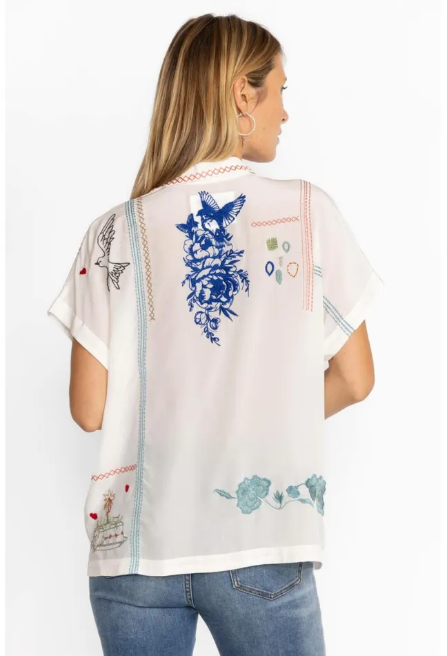 Women Johnny Was Tops Nahmad Blouse Natural