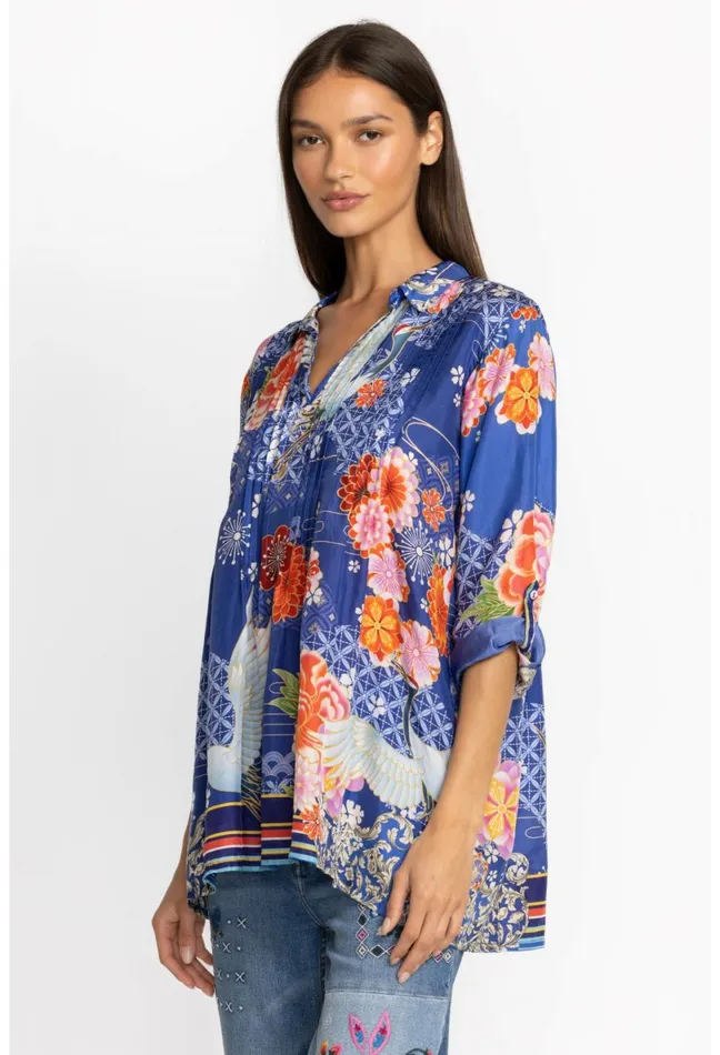 Women Johnny Was Tops Pajaro Coddi Tunic Pajaro