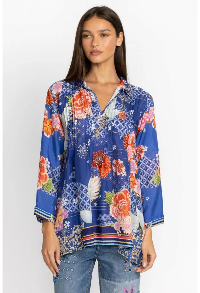 Women Johnny Was Tops Pajaro Coddi Tunic Pajaro