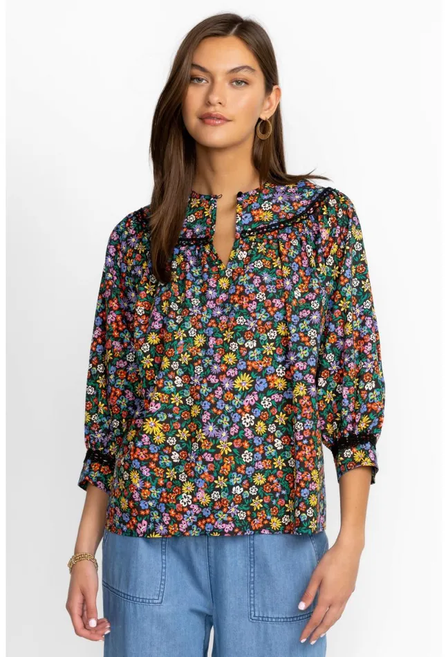 Women Johnny Was Tops Risa Poplin Blouse Multi