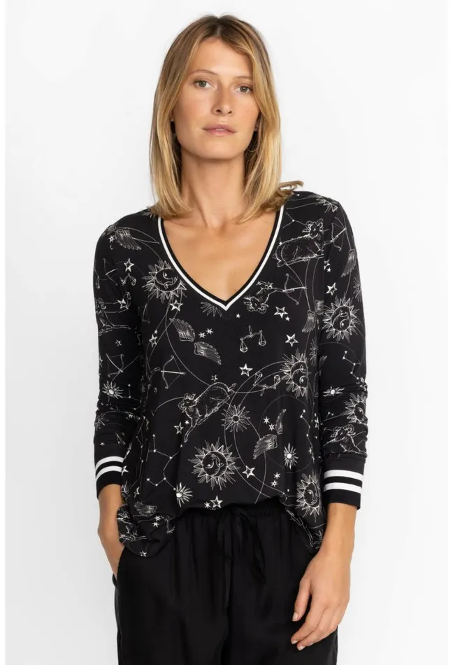 Women Johnny Was Tops The Janie Favorite Long Sleeve VNeck Swing Tee Bijou