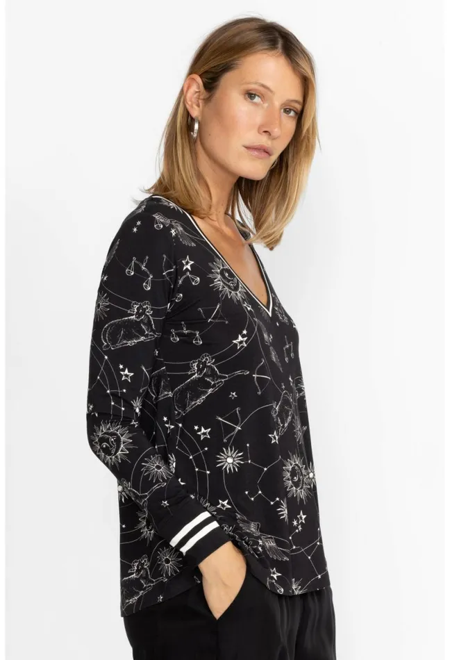 Women Johnny Was Tops The Janie Favorite Long Sleeve VNeck Swing Tee Bijou