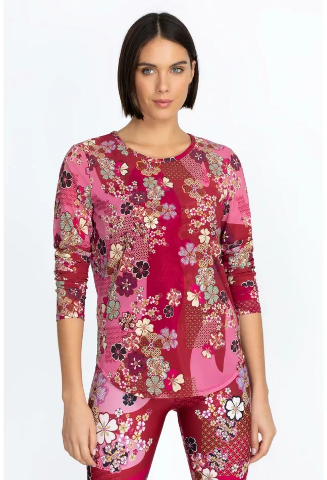 Women Johnny Was Tops Yama Long Sleeve Mesh Tee Yama