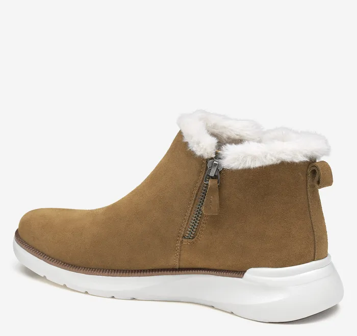 Women Johnston and Murphy Emery Shearling Bootie Whiskey Waterproof Suede Women8217s Shoes