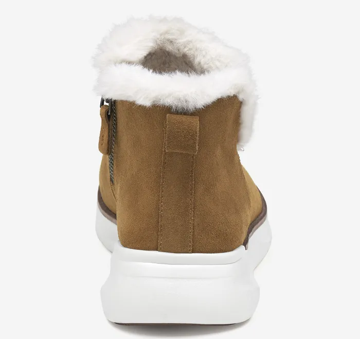 Women Johnston and Murphy Emery Shearling Bootie Whiskey Waterproof Suede Women8217s Shoes