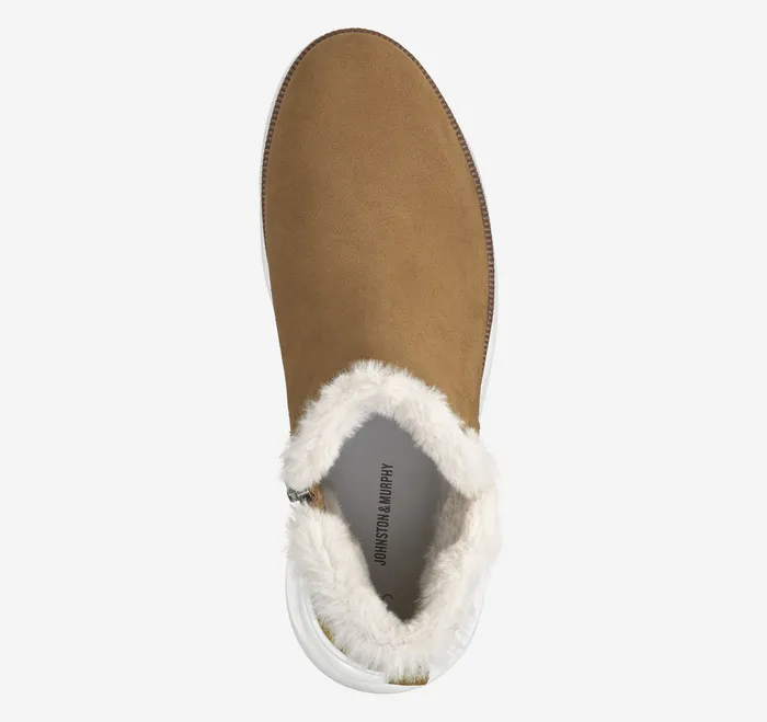 Women Johnston and Murphy Emery Shearling Bootie Whiskey Waterproof Suede Women8217s Shoes