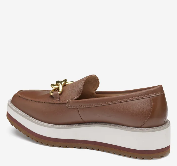 Women Johnston and Murphy Gracelyn Chain Loafer Cognac Glove Leather Women8217s Shoes