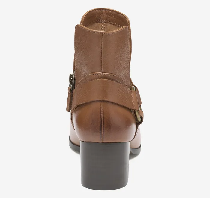 Women Johnston and Murphy Trista Harness Bootie Cognac Calfskin Boots and Booties
