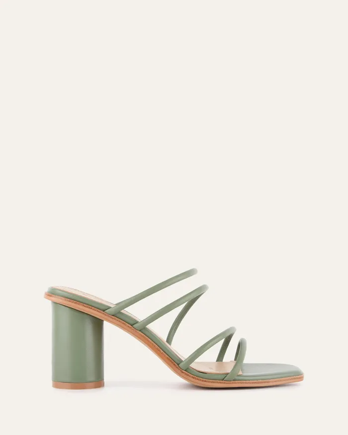 Women jomercer Naomi mid heel sandals pistachio green leather MID SANDALS