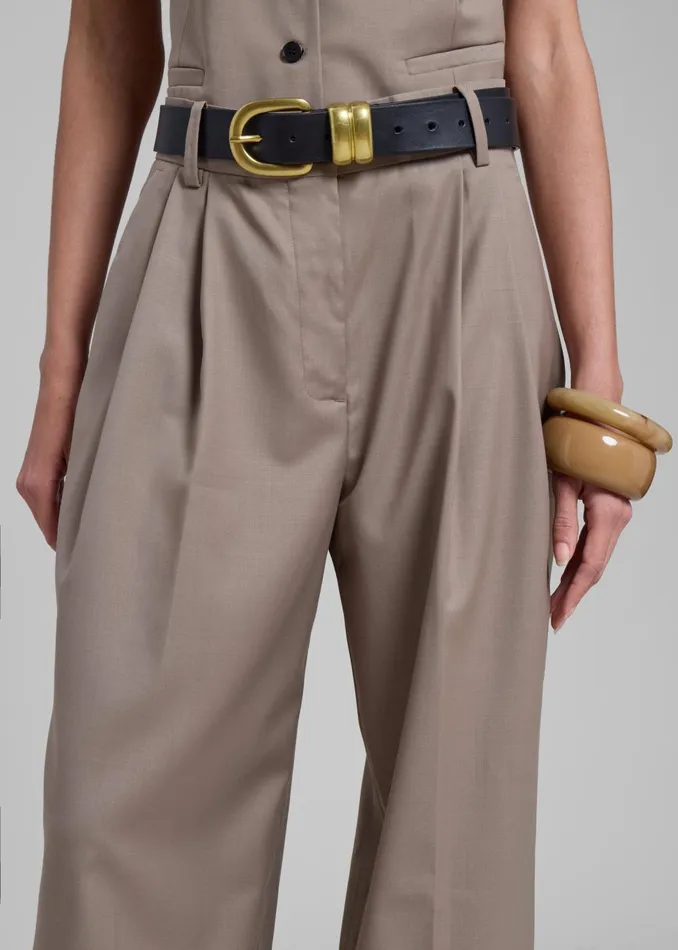Women Jorae Pleated Trousers 8211 Taupe The Frankie Shop Bottoms