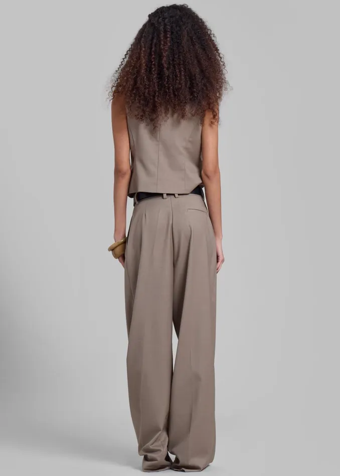 Women Jorae Pleated Trousers 8211 Taupe The Frankie Shop Bottoms
