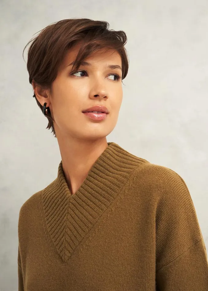 Women Jumpers and Cardigans Hobbs Becky Wool Blend Jumper Toffee