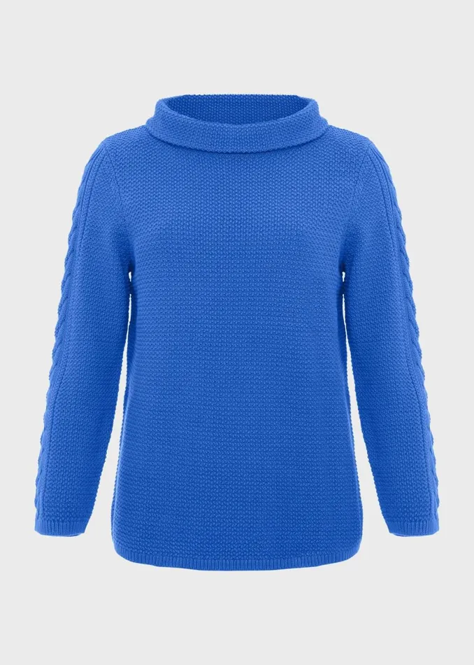 Women Jumpers and Cardigans Hobbs Camilla Cotton Jumper Fjord Blue