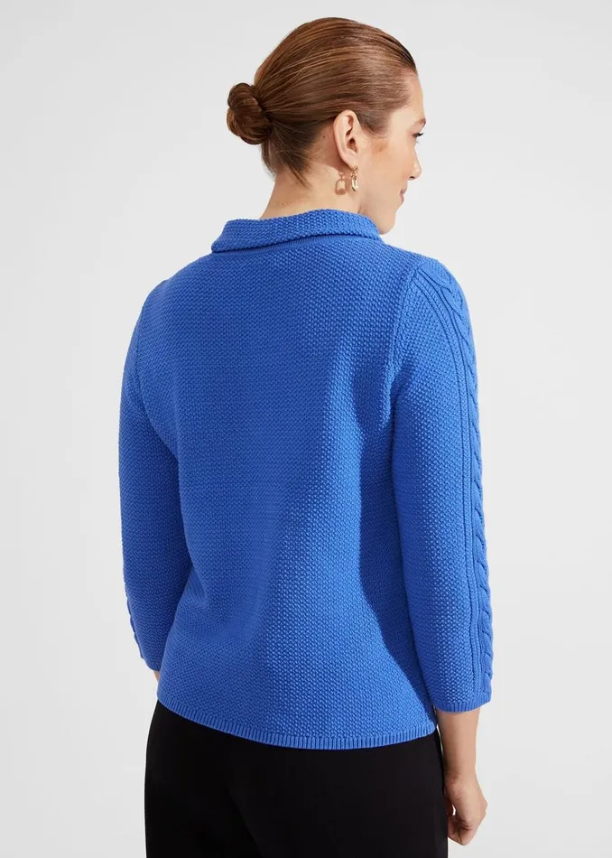 Women Jumpers and Cardigans Hobbs Camilla Cotton Jumper Fjord Blue