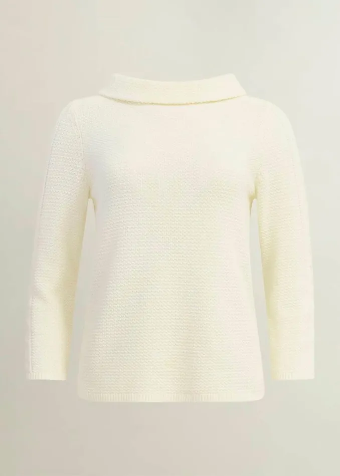 Women Jumpers and Cardigans Hobbs Camilla Cotton Jumper Warm Ivory