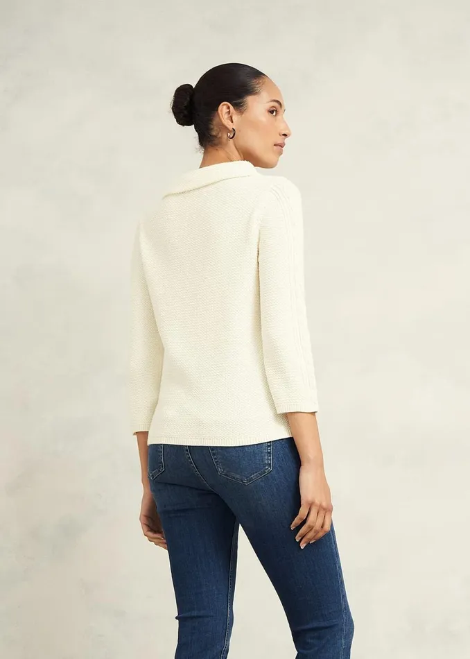 Women Jumpers and Cardigans Hobbs Camilla Cotton Jumper Warm Ivory